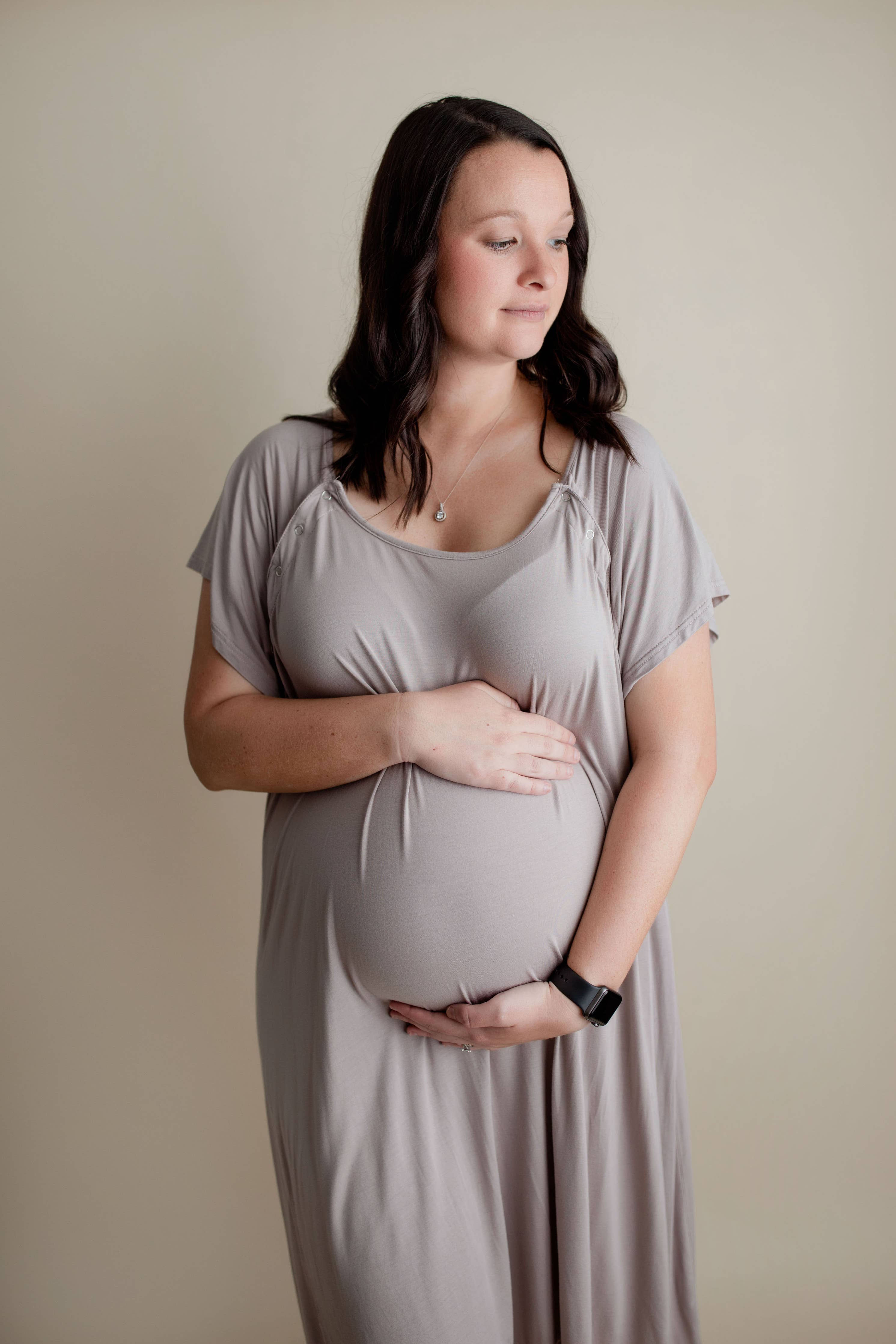 Harbor Mist Maternity Mommy Labor and Delivery/ Nursing Gown - Premium Maternity Clothing from Three Little Tots - Just $33! Shop now at Pat's Monograms