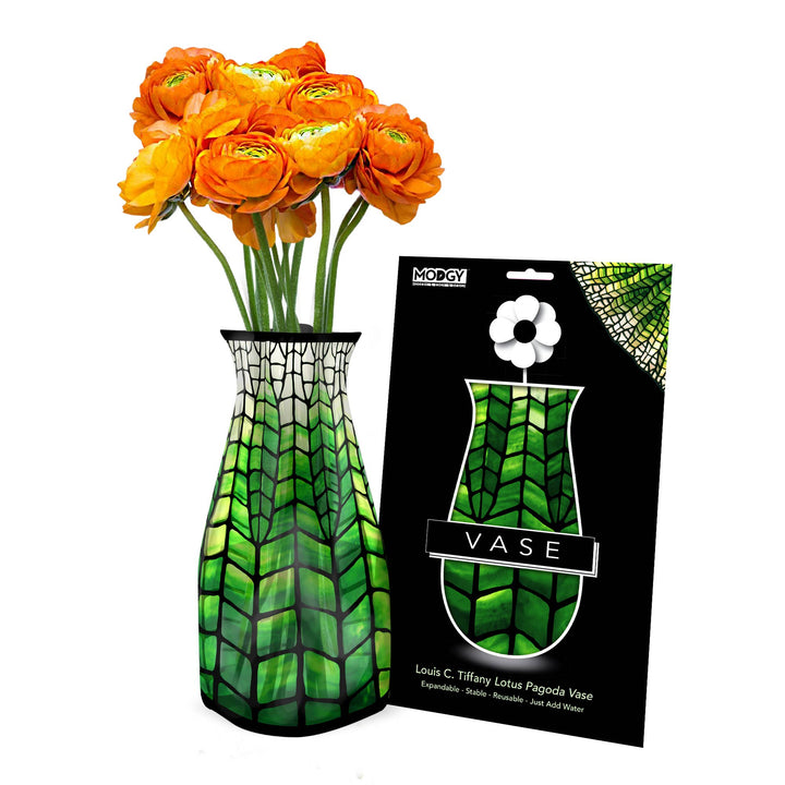 Modgy Expandable Vase - Louis C. Tiffany Green Lotus Pagoda - Premium decor from Modgy - Just $9.95! Shop now at Pat's Monograms