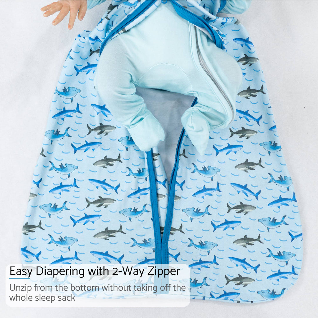 Jawsome Shark Sleep Sack, 100% Organic Cotton - Premium Baby Sleepwear from LollyBanks - Just $21.95! Shop now at Pat's Monograms