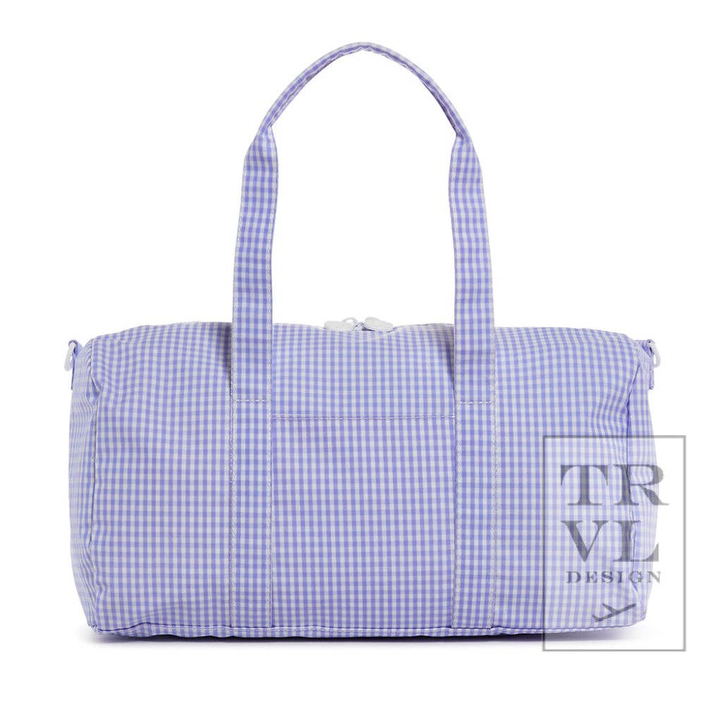 Weekender - Gingham Lilac Duffel Bag - Premium Duffel Bags from TRVL Design - Just $64.95! Shop now at Pat's Monograms