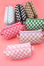 CHECKER MAKEUP COSMETIC POUCH BAG - Premium Cosmetic Bag from JOSSLYN by Wall to Wall - Just $7.45! Shop now at Pat's Monograms