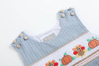 Light Blue Pinstripe Turkey Smocked Overalls - Premium  from Lil Cactus - Just $36! Shop now at Pat's Monograms