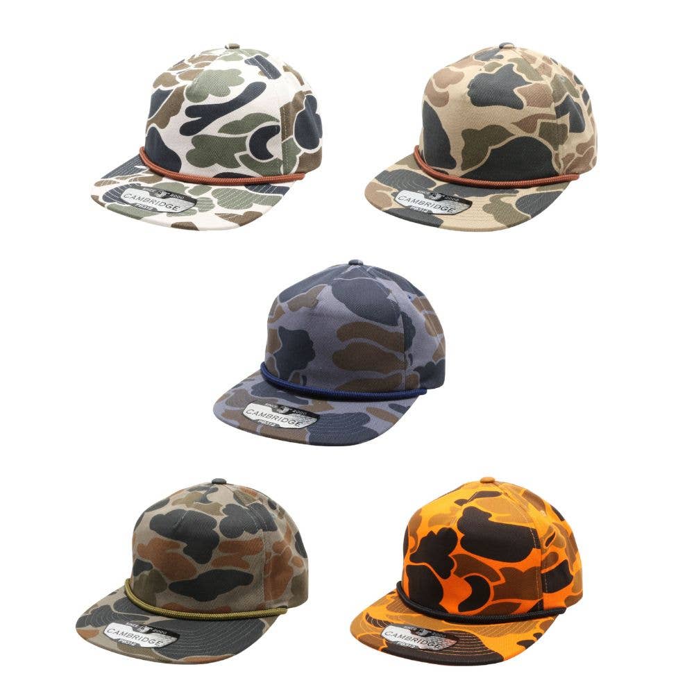 Old School Camo Unstructured Rope - Premium hat from DOBBI - Just $15! Shop now at Pat's Monograms