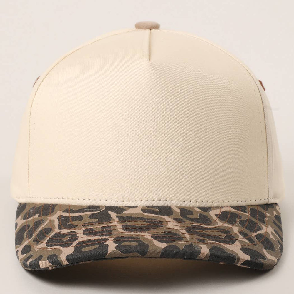 Two Tone Leopard Printed Canvas Trucker Hat - Premium Trucker Cap from Fashion City - Just $15! Shop now at Pat's Monograms