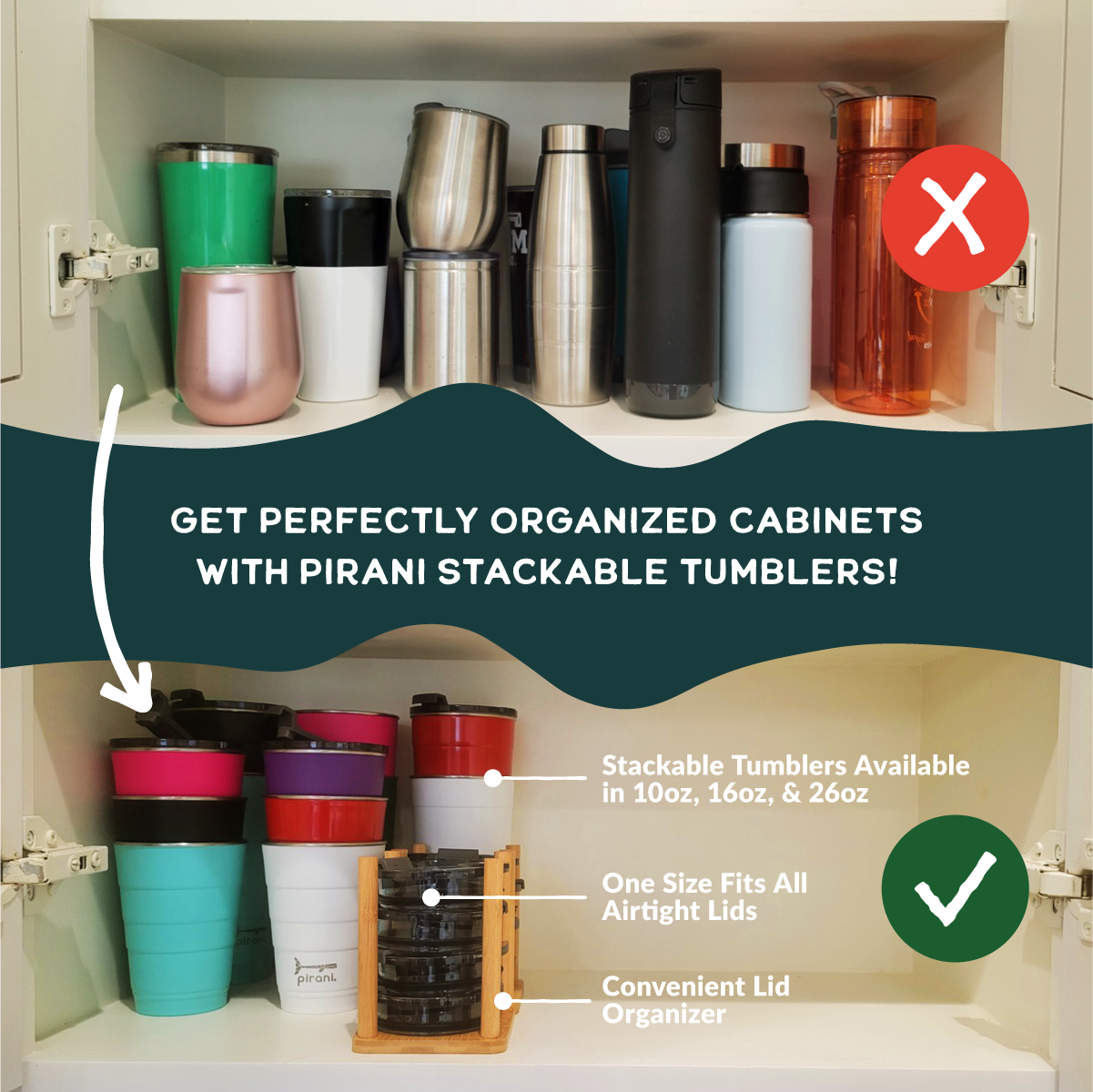 Insulated Stackable Tumbler 26 oz - Premium drinkware from Pirani Life - Just $33.95! Shop now at Pat's Monograms