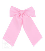 OPAQUE SATIN BOW W/ EURO KNOT & TAILS  ON AN ALLIGATOR CLIP - Premium Hairbows from Beyond Creations, LLC - Just $19.95! Shop now at Pat's Monograms