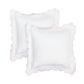Double Scallop Embroidered Percale Euro Sham Pair — Mélange Home Home Textiles