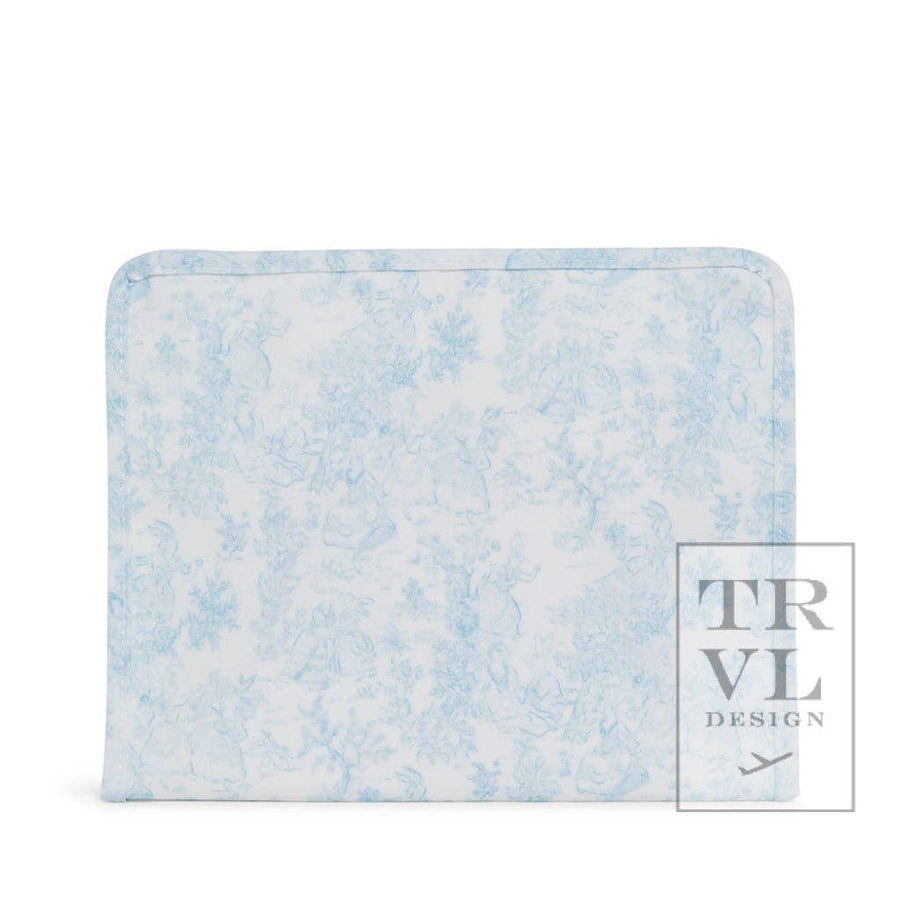 Roadie Large - Bunny Toile Blue Zip Pouch - Premium travel bag from TRVL Design - Just $32! Shop now at Pat's Monograms