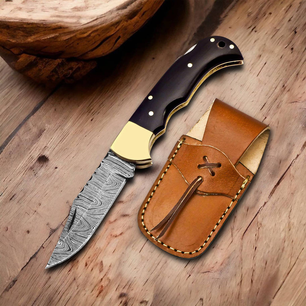 6.5' Handmade damascus folding knife, Pocket Knife - Premium Knives from FH KNIVES - Just $34.95! Shop now at Pat's Monograms