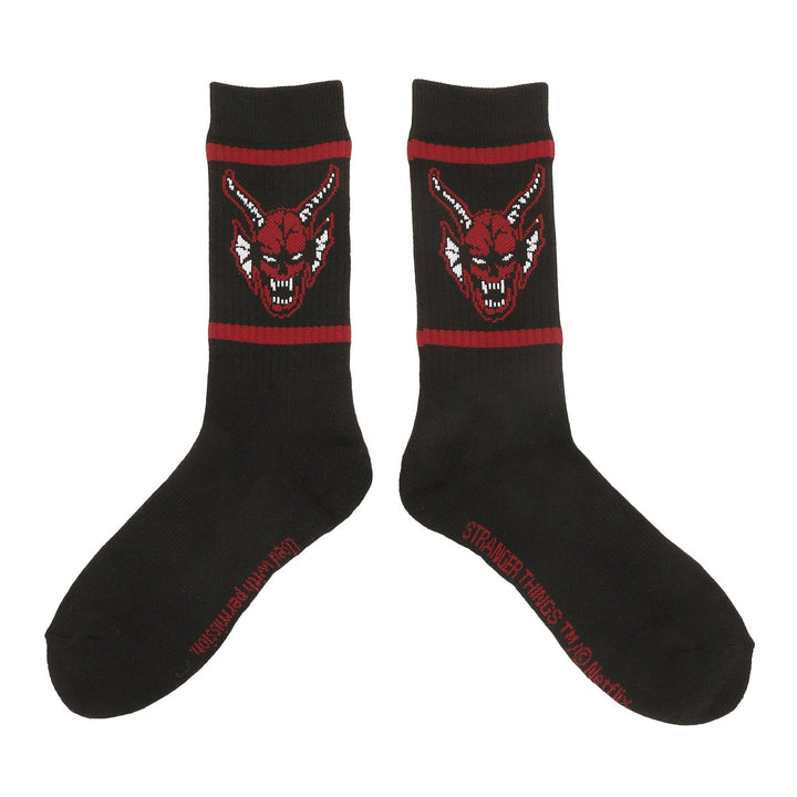 Stranger Things Hellfire Club Stripes Mens Athletic Crew Socks - Premium socks from Bioworld Merchandising - Just $11.95! Shop now at Pat's Monograms