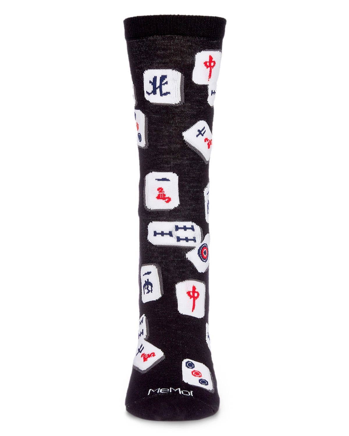 MeMoi Mahjong Bamboo Blend Crew Socks - Premium Socks from Infinity Classics International Inc. - Just $7.95! Shop now at Pat's Monograms