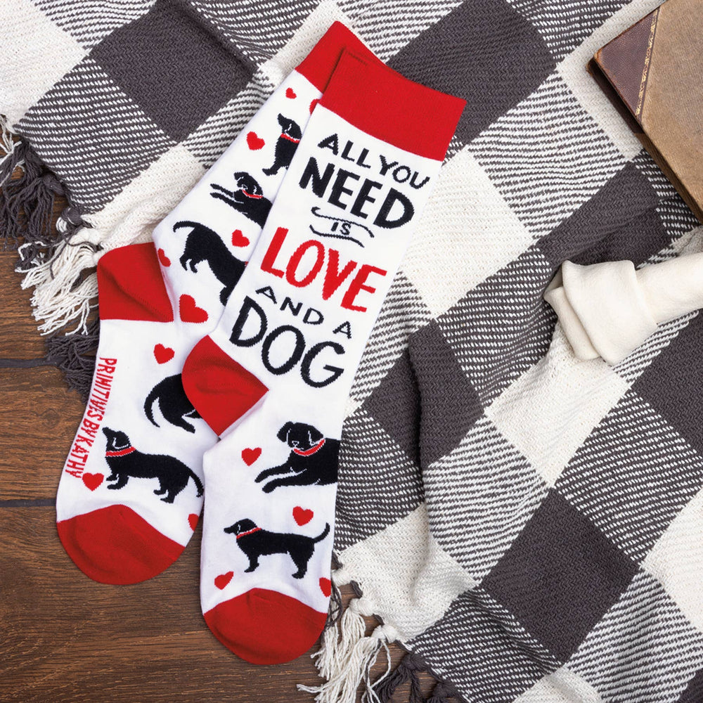 All You Need Is Love And A Dog Socks - Premium Socks from Primitives by Kathy - Just $9.95! Shop now at Pat's Monograms