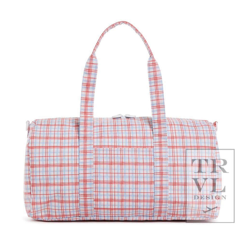 Weekender - Classic Plaid Red Duffel Bag - Premium Duffel from TRVL Design - Just $74.95! Shop now at Pat's Monograms