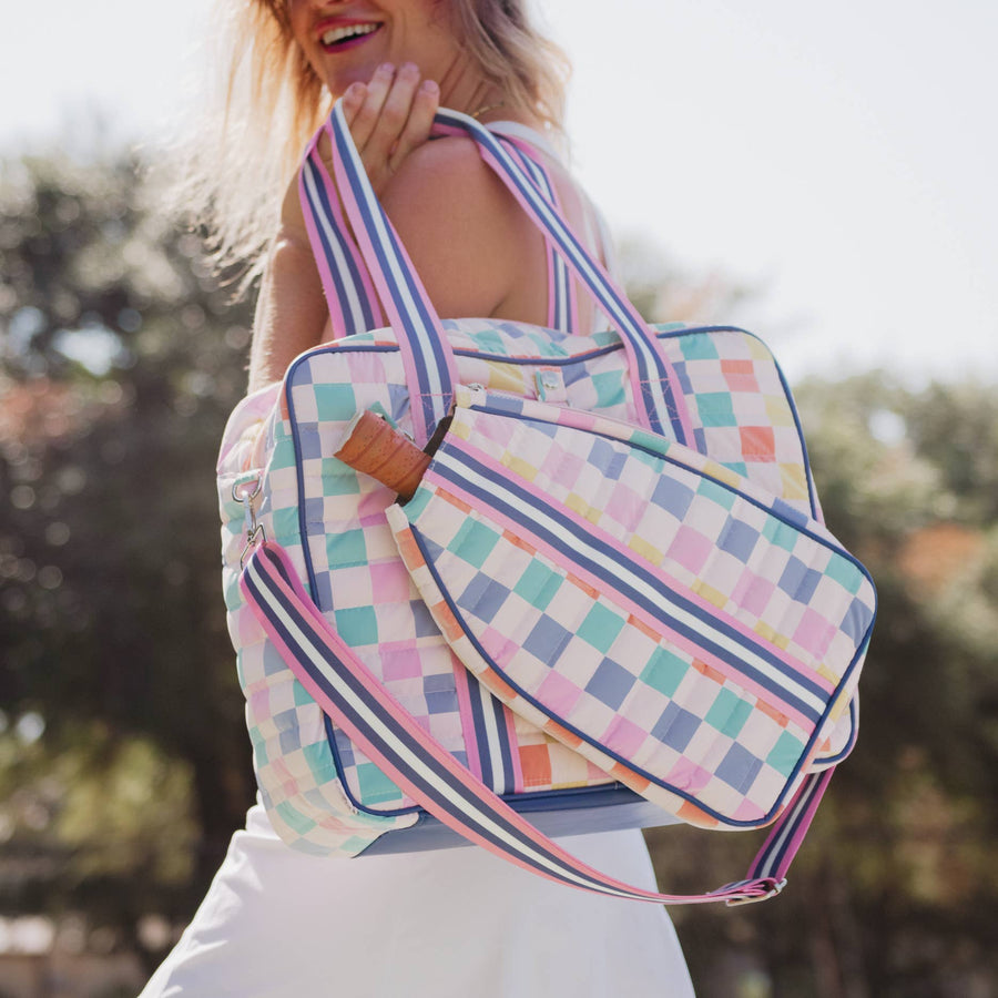 Multicolored Checker Pickleball Bag - Premium Bags and Totes from Katydid - Just $76.95! Shop now at Pat's Monograms