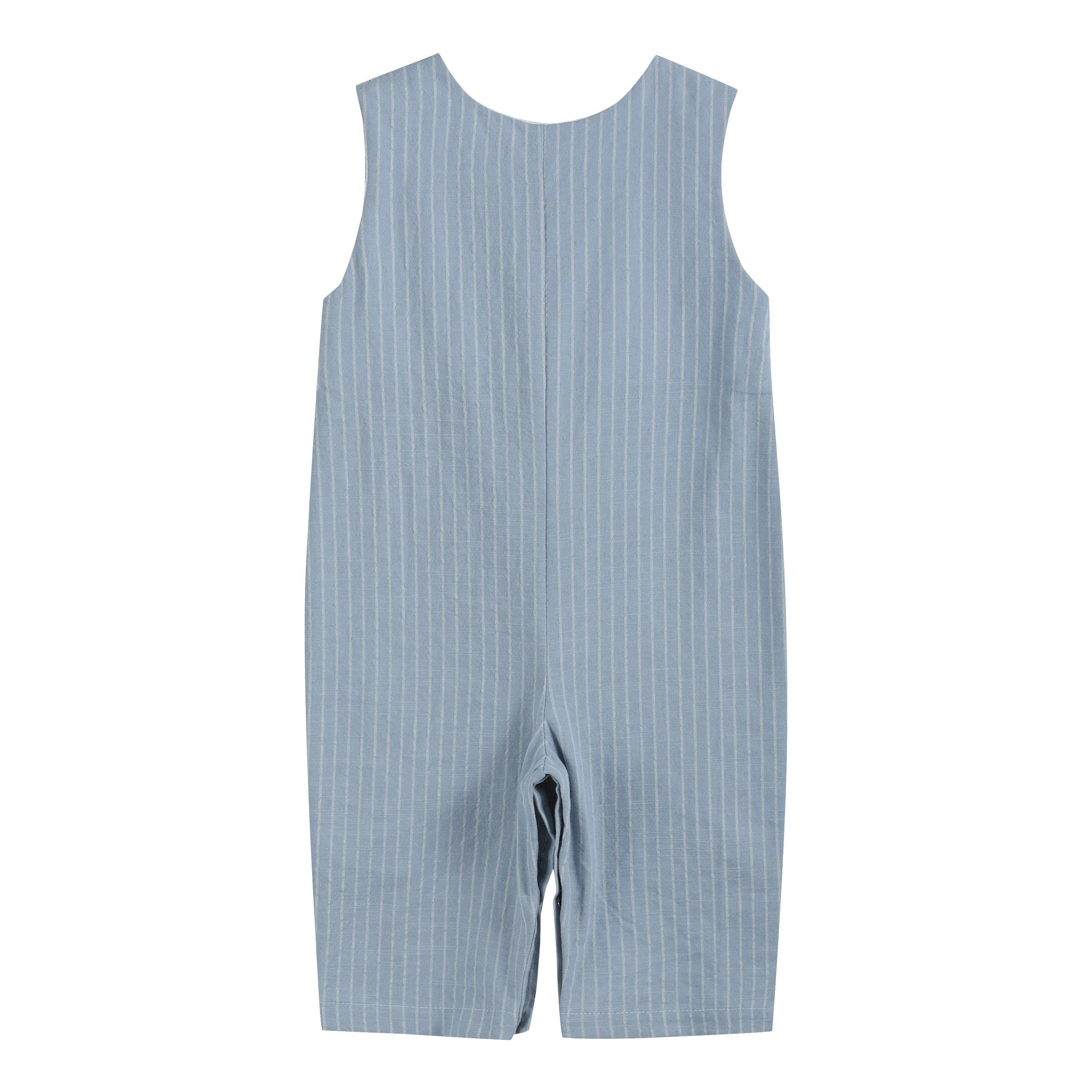 Light Blue Pinstripe Turkey Smocked Overalls - Premium  from Lil Cactus - Just $36! Shop now at Pat's Monograms