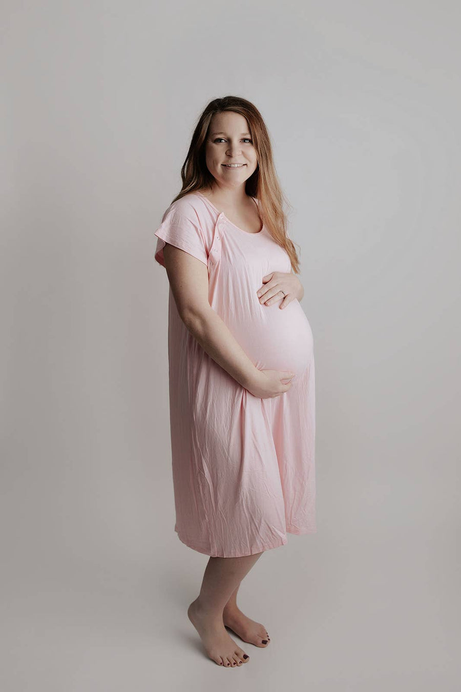 Light Pink Mommy Labor and Delivery/ Nursing Gown - Premium Maternity Clothing from Three Little Tots - Just $34.95! Shop now at Pat's Monograms