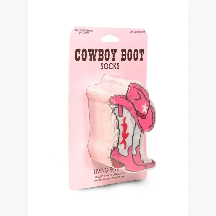 3D Packaged Crew Socks - Western Cowgirl - Pink - Premium Socks from Living Royal - Just $9.95! Shop now at Pat's Monograms