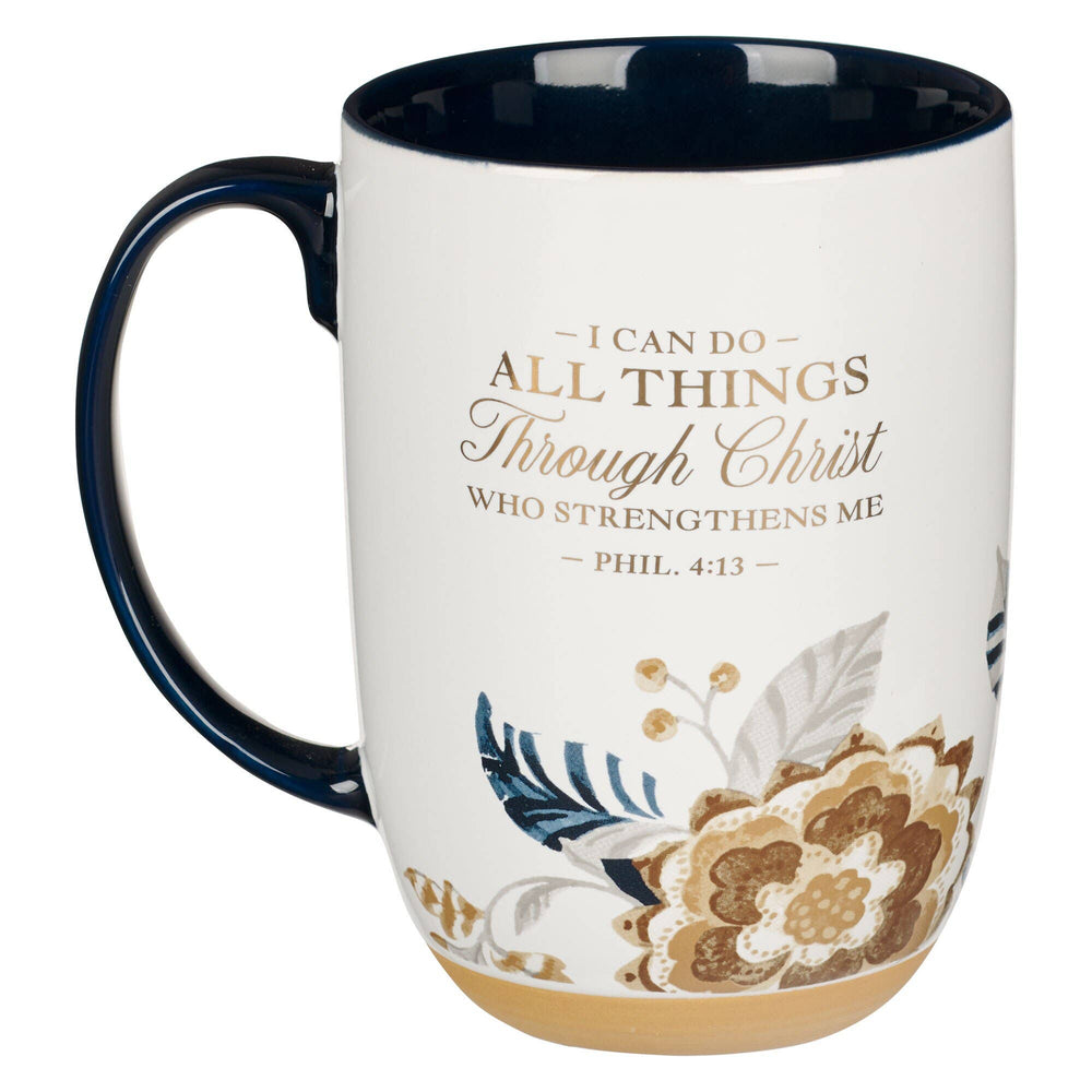 Mug Blue/Brown All Things Phil. 4:13 - Premium Christian Gift Items from Christian Art Gifts - Just $14.95! Shop now at Pat's Monograms