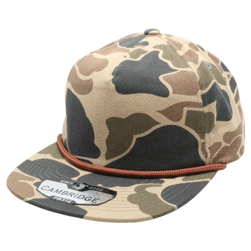 Old School Camo Unstructured Rope - Premium hat from DOBBI - Just $15! Shop now at Pat's Monograms