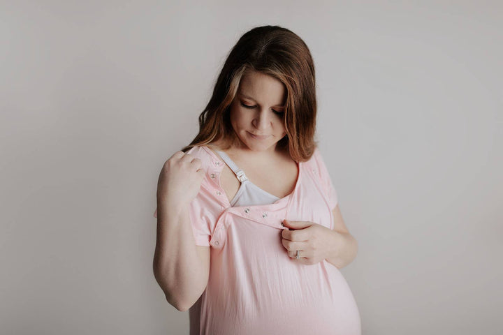 Light Pink Mommy Labor and Delivery/ Nursing Gown - Premium Maternity Clothing from Three Little Tots - Just $34.95! Shop now at Pat's Monograms