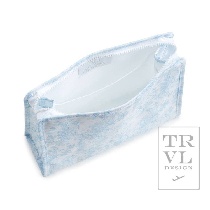 Roadie Large - Bunny Toile Blue Zip Pouch - Premium travel bag from TRVL Design - Just $32! Shop now at Pat's Monograms