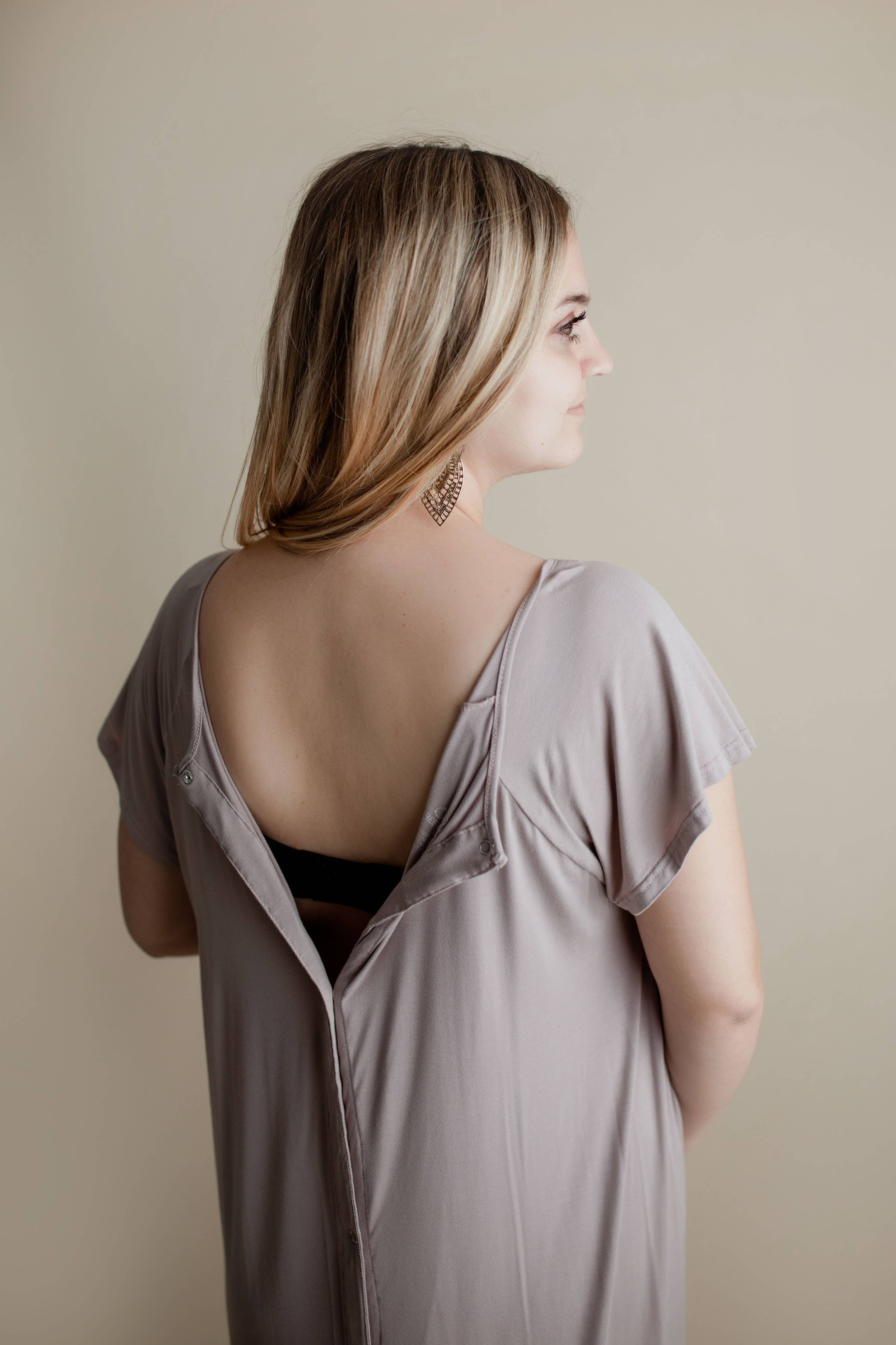 Harbor Mist Maternity Mommy Labor and Delivery/ Nursing Gown - Premium Maternity Clothing from Three Little Tots - Just $33! Shop now at Pat's Monograms