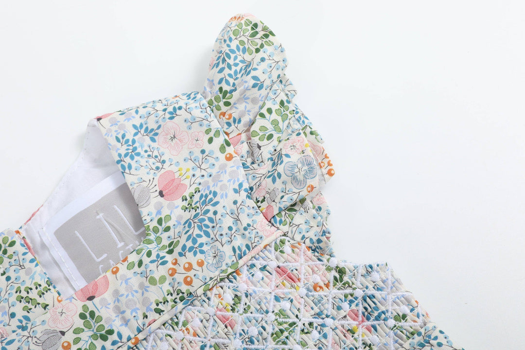 Pink Floral Print Smocked Futter Romper - Premium Baby & Toddler Outfits from Lil Cactus - Just $38.95! Shop now at Pat's Monograms