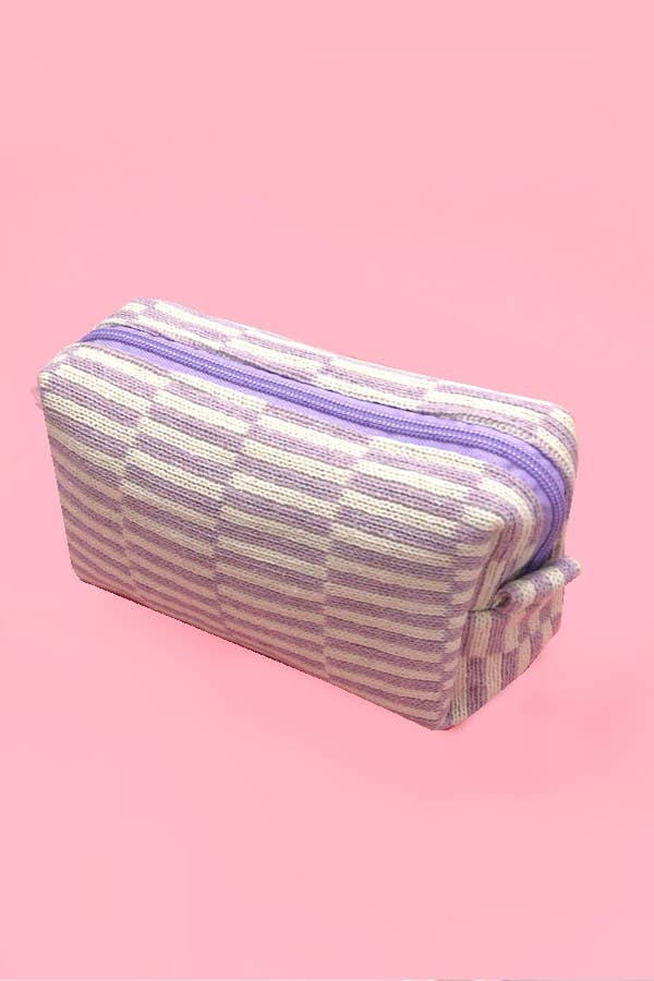 CHECKER MAKEUP COSMETIC POUCH BAG - Premium Cosmetic Bag from JOSSLYN by Wall to Wall - Just $7.45! Shop now at Pat's Monograms