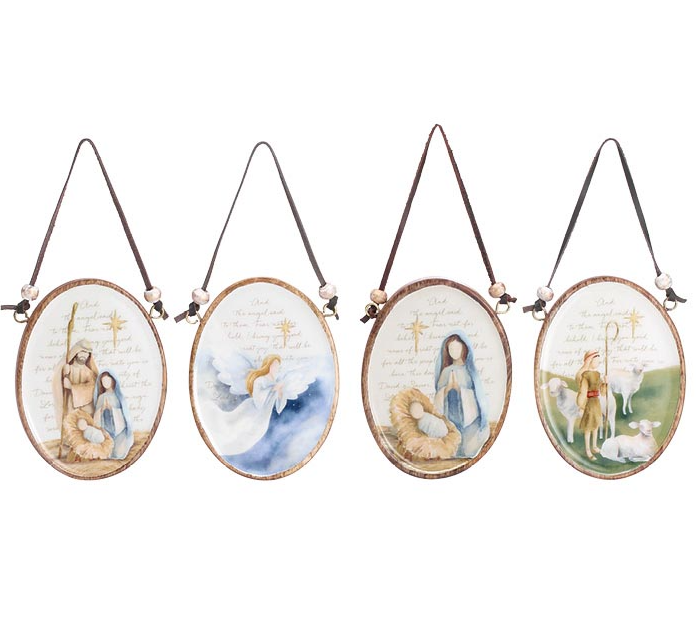 A Child is Born Mango Wood Ornaments