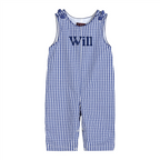 Dark Blue Gingham Overalls — Lil Cactus