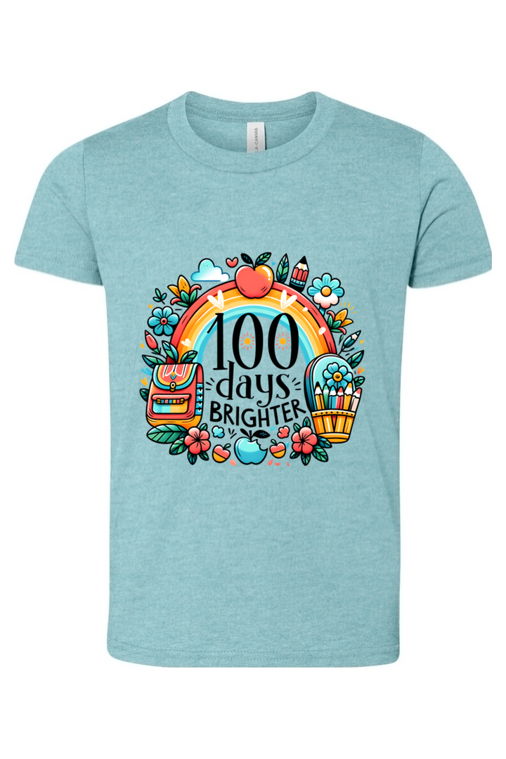 100 Days Brighter - Premium T-Shirts from Pat's Monograms - Just $24.95! Shop now at Pat's Monograms