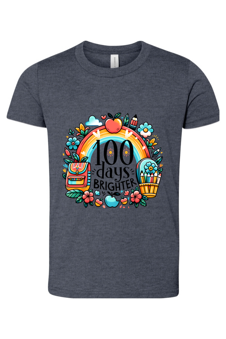 100 Days Brighter - Premium T-Shirts from Pat's Monograms - Just $24.95! Shop now at Pat's Monograms