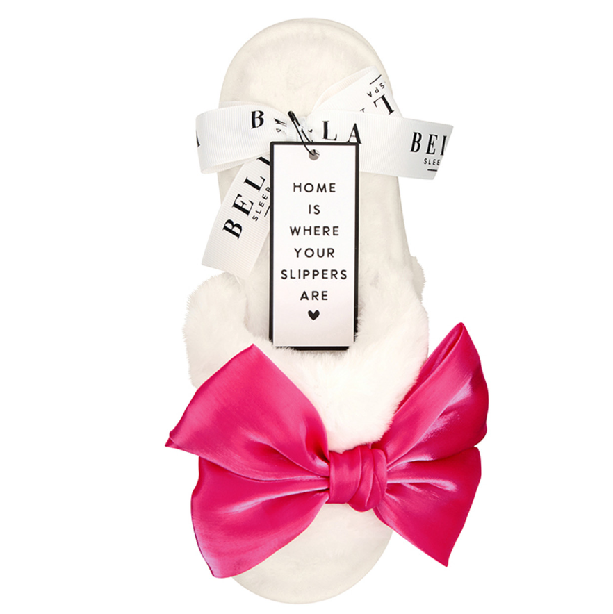 Plush Slippers - Hot Pink Bow - Premium Accessories from Bella Sleep + Spa - Just $24.95! Shop now at Pat's Monograms