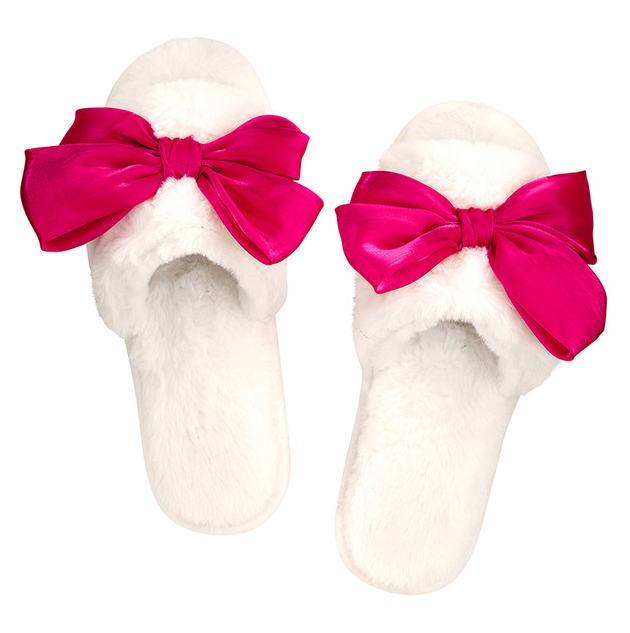 Plush Slippers - Hot Pink Bow - Premium Accessories from Bella Sleep + Spa - Just $24.95! Shop now at Pat's Monograms