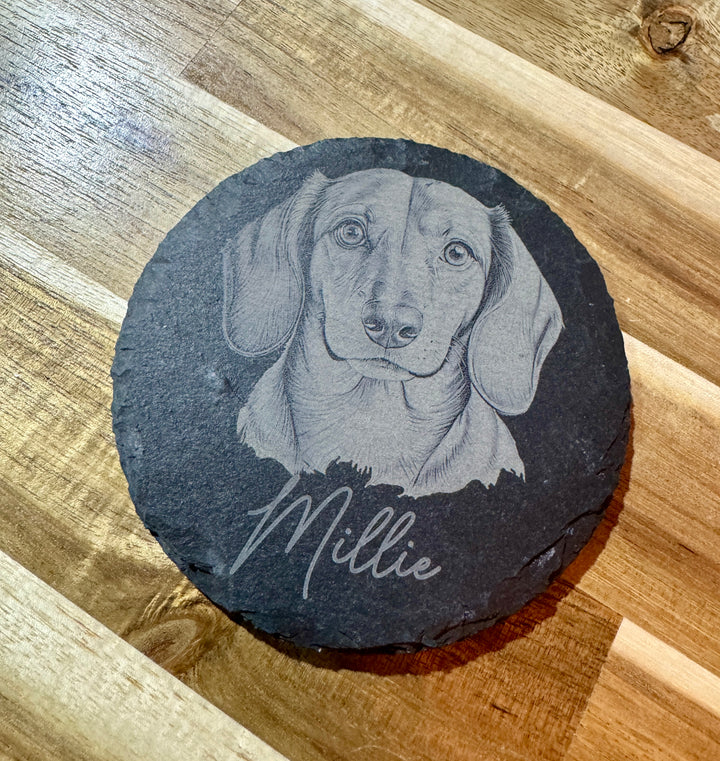 Personalized Engraved Slate Dog Breed Coaster - Premium coaster from Pat's Monograms - Just $12.95! Shop now at Pat's Monograms