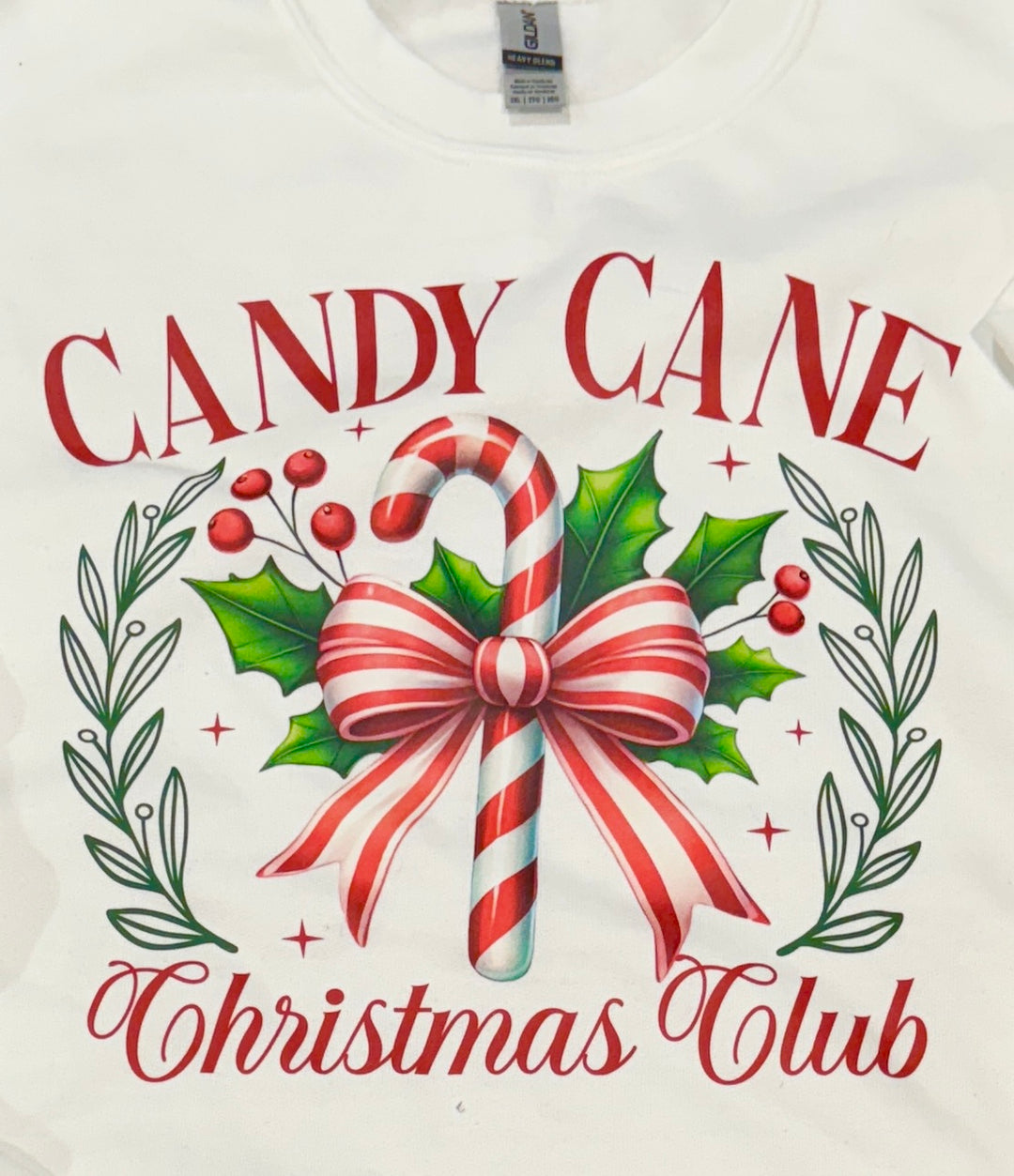 Candy Cane Club - Side Bow Sweatshirt - Premium Christmas Shirts from Pat's Monograms - Just $56.95! Shop now at Pat's Monograms