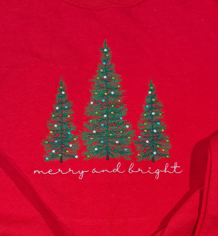 Merry and Bright  - Side Bow Sweatshirt - Premium Christmas Shirts from Pat's Monograms - Just $64.95! Shop now at Pat's Monograms