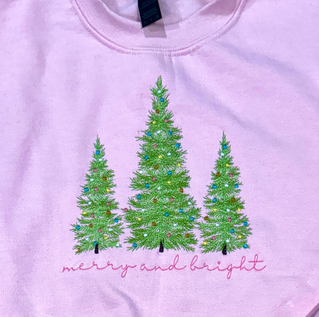 Merry and Bright  - Side Bow Sweatshirt - Premium Christmas Shirts from Pat's Monograms - Just $64.95! Shop now at Pat's Monograms