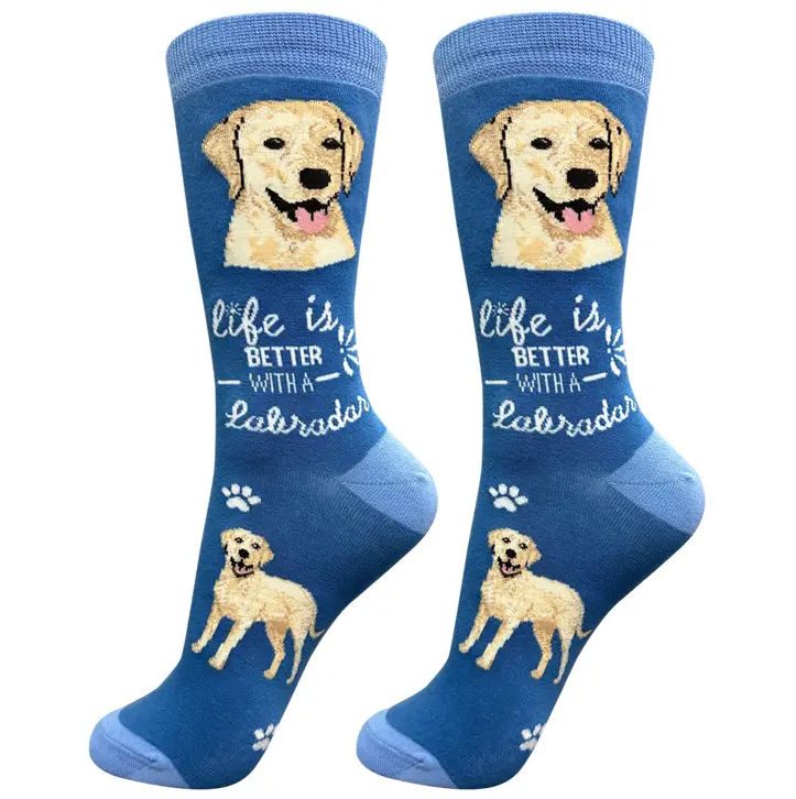 Yellow Labrador - Life is Better Socks - Premium Socks from Sock Daddy - Just $10.95! Shop now at Pat's Monograms