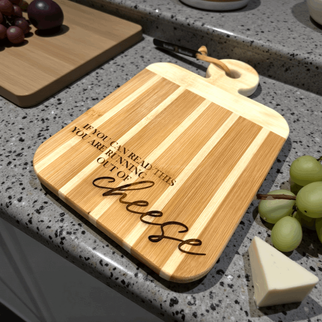 Cheese Board - Laser Engraved Bamboo Paddle Board - Premium Kitchen Accessories from Totally Bamboo - Just $12.95! Shop now at Pat's Monograms