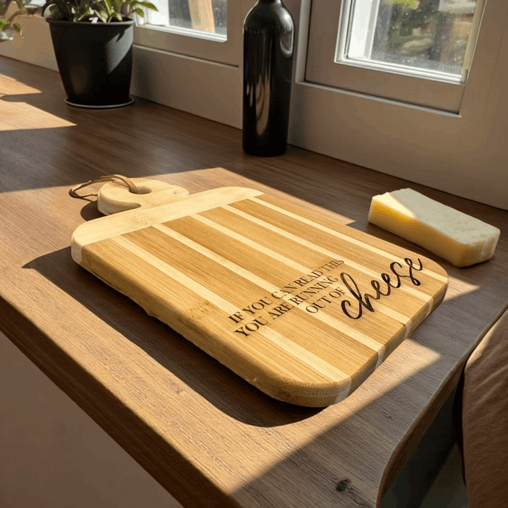 Cheese Board - Laser Engraved Bamboo Paddle Board - Premium Kitchen Accessories from Totally Bamboo - Just $12.95! Shop now at Pat's Monograms