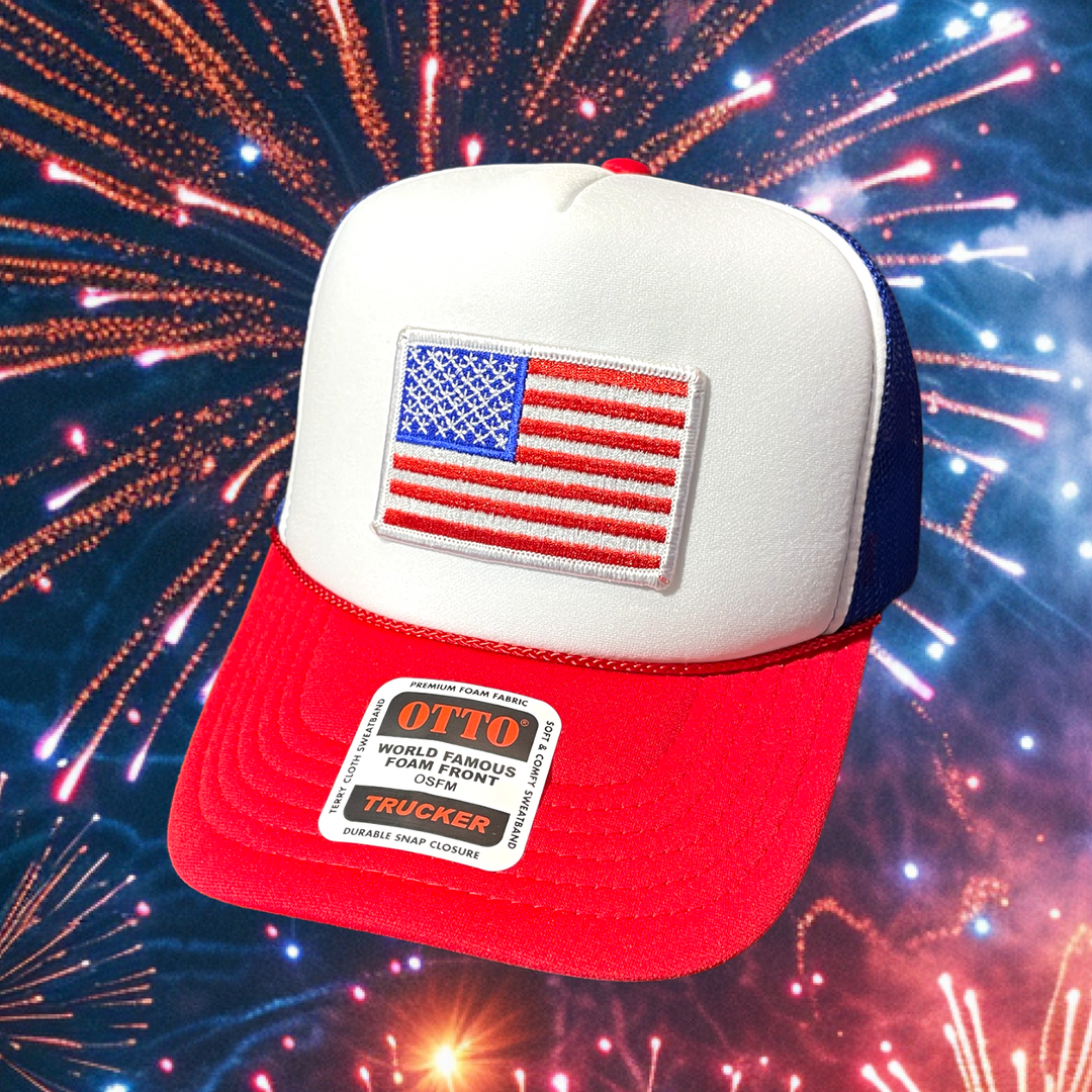 American Pride Trucker Caps - Premium Hat from Pat's Monograms - Just $16.95! Shop now at Pat's Monograms