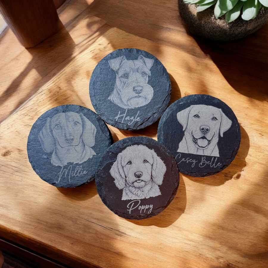 Personalized Engraved Slate Dog Breed Coaster - Premium coaster from Pat's Monograms - Just $12.95! Shop now at Pat's Monograms