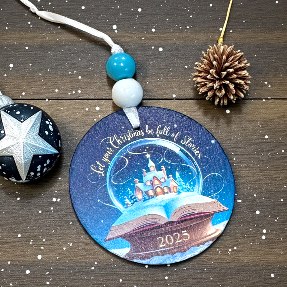 Let Your Christmas Be Full of Stories - Slate UV Printed Ornament - Premium Christmas Ornament from Pat's Monograms - Just $12.95! Shop now at Pat's Monograms