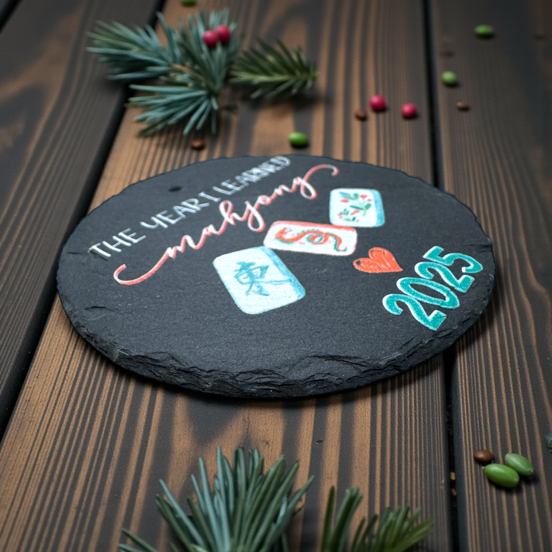 The Year I Learned Mahjong Christmas Ornament - Premium Christmas Ornament from Pat's Monograms - Just $12.95! Shop now at Pat's Monograms