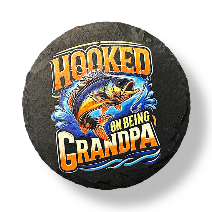 Hooked on Being Grandpa - Premium barware from Pat's Monograms - Just $6.50! Shop now at Pat's Monograms