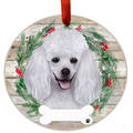 White Poodle Ceramic Wreath Ornament - Premium Christmas Ornament from E&S Pets - Just $9.95! Shop now at Pat's Monograms