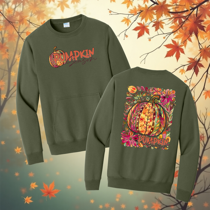 Pumpkin Season - NEW Style - Pocket Crewneck - Premium Shirts and Tanks from Pat's Monograms - Just $38.95! Shop now at Pat's Monograms