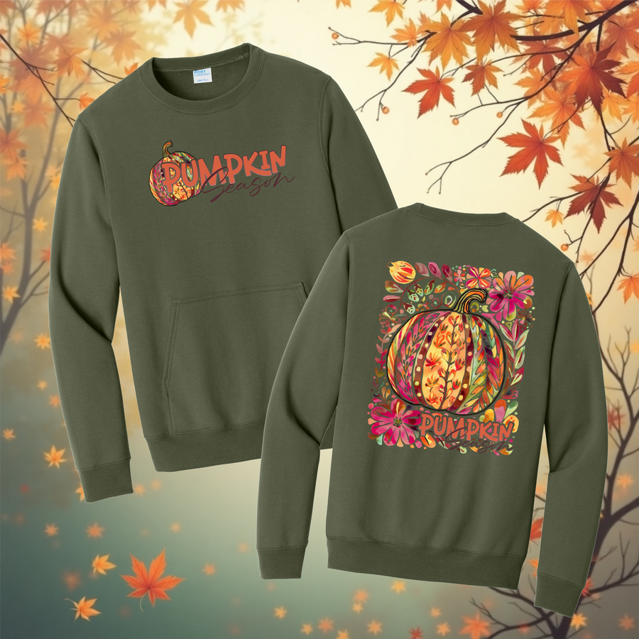 Pumpkin Season - NEW Style - Pocket Crewneck - Premium Shirts and Tanks from Pat's Monograms - Just $38.95! Shop now at Pat's Monograms