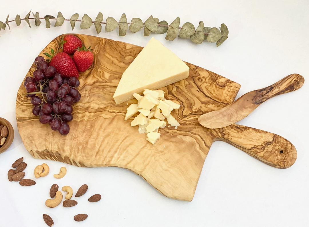 Olive Wood Rustic Cheese Board - Premium Cutting Boards from Natural OliveWood - Just $36.95! Shop now at Pat's Monograms